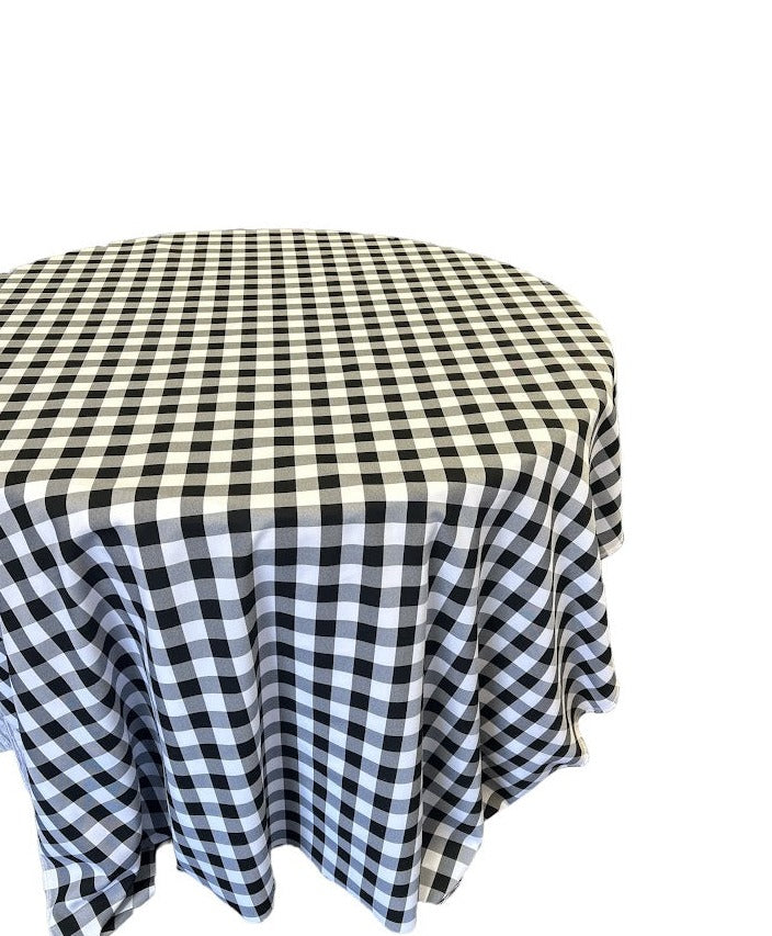 Checkered Plaid Round Tablecloth 108  inches - New Star Fabrics