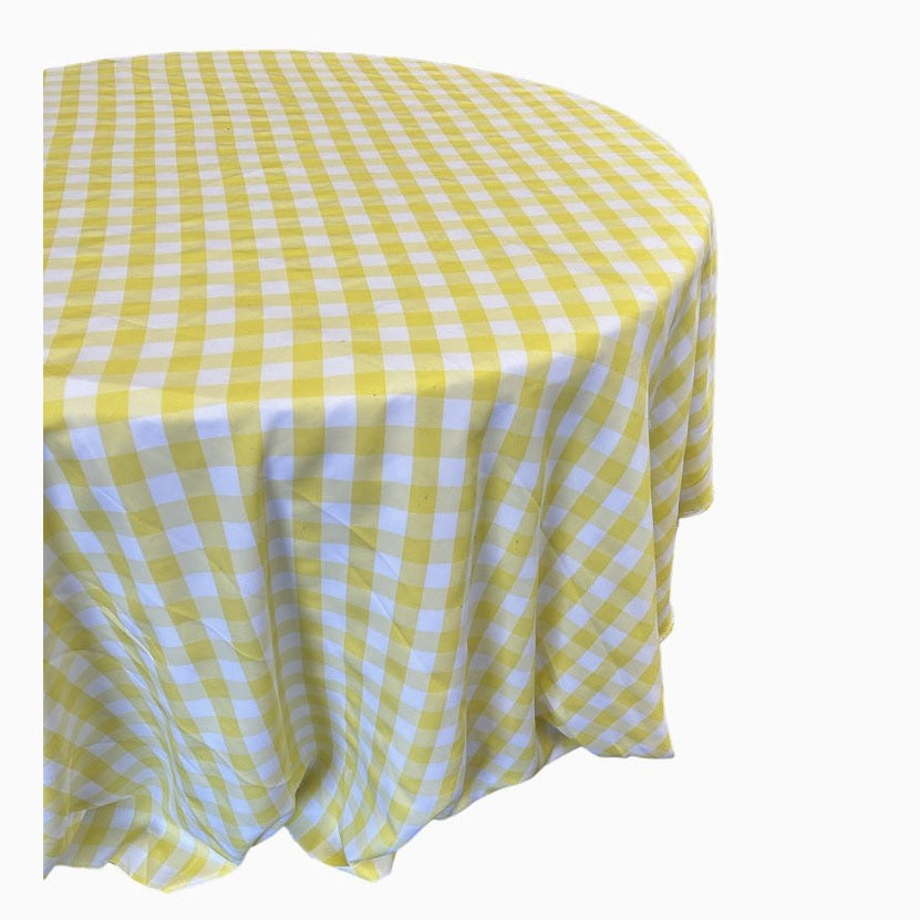 Checkered Plaid Round Tablecloth 108  inches - New Star Fabrics