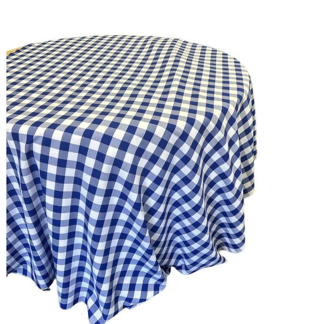 Checkered Plaid Round Tablecloth 108  inches - New Star Fabrics