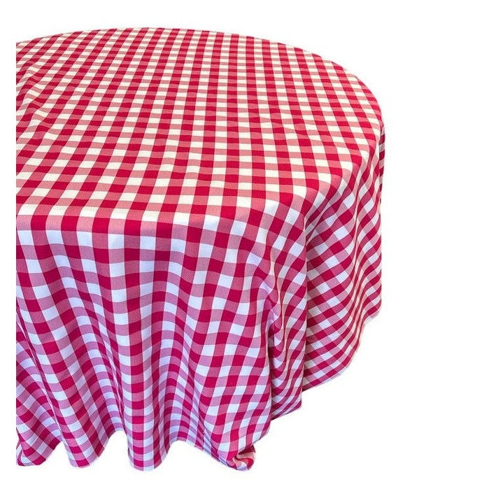 Checkered Plaid Round Tablecloth 108  inches - New Star Fabrics