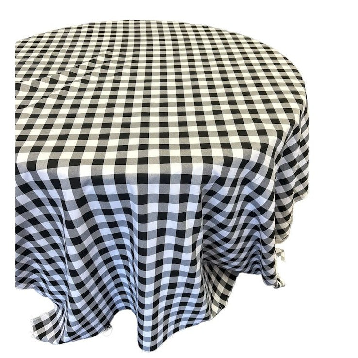 Checkered Plaid Round Tablecloth 108  inches - New Star Fabrics