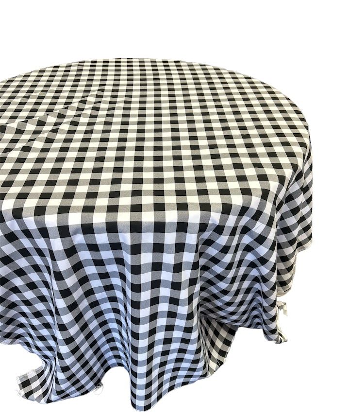 Checkered Plaid Round Tablecloth 108  inches - New Star Fabrics