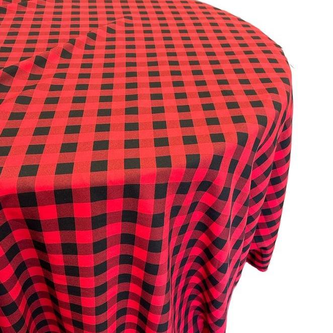Checkered Plaid Round Tablecloth 90  inches - New Star Fabrics