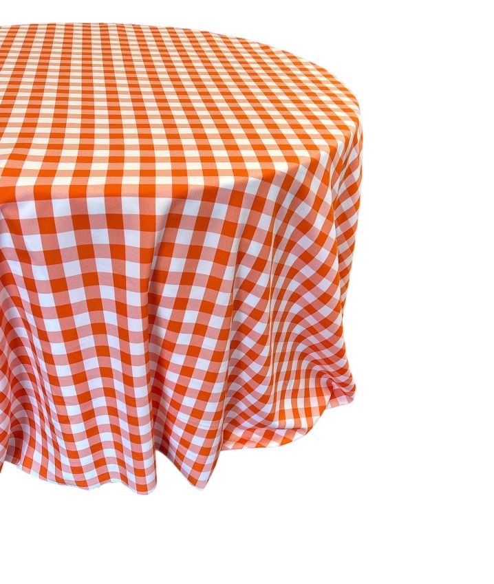 Checkered Plaid Round Tablecloth 90  inches - New Star Fabrics