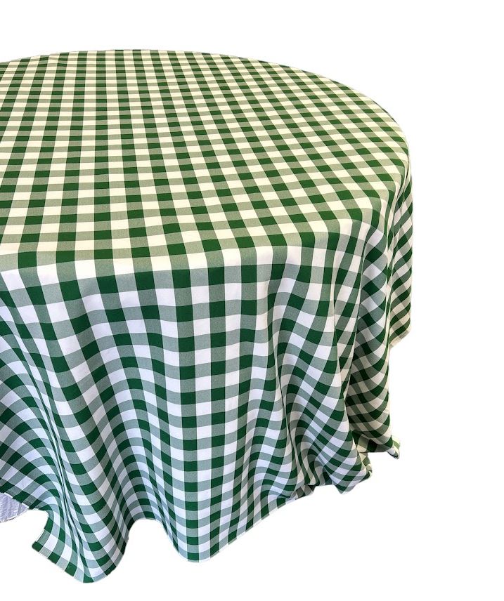 Checkered Plaid Round Tablecloth 90  inches - New Star Fabrics
