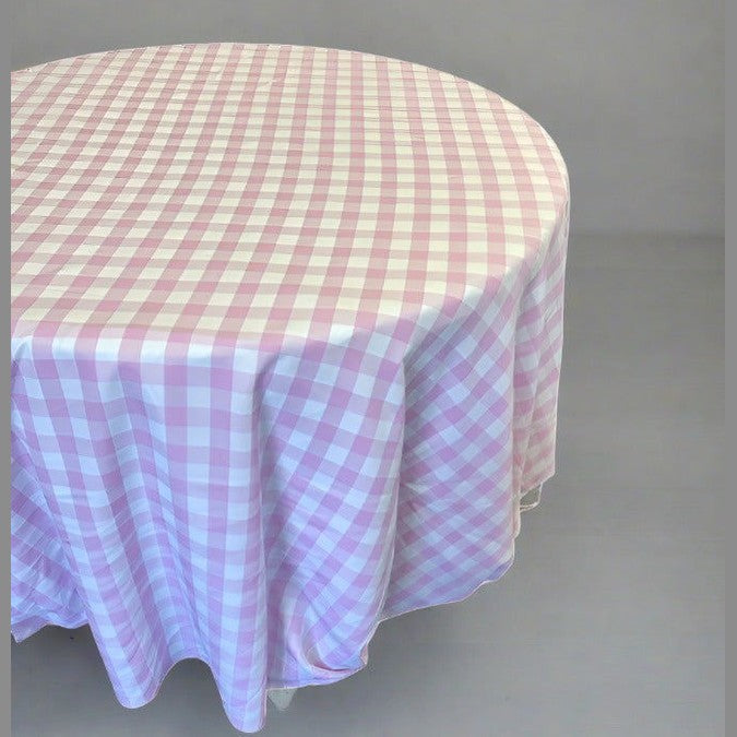Checkered Plaid Round Tablecloth 90  inches - New Star Fabrics