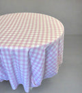 Checkered Plaid Round Tablecloth 90  inches - New Star Fabrics
