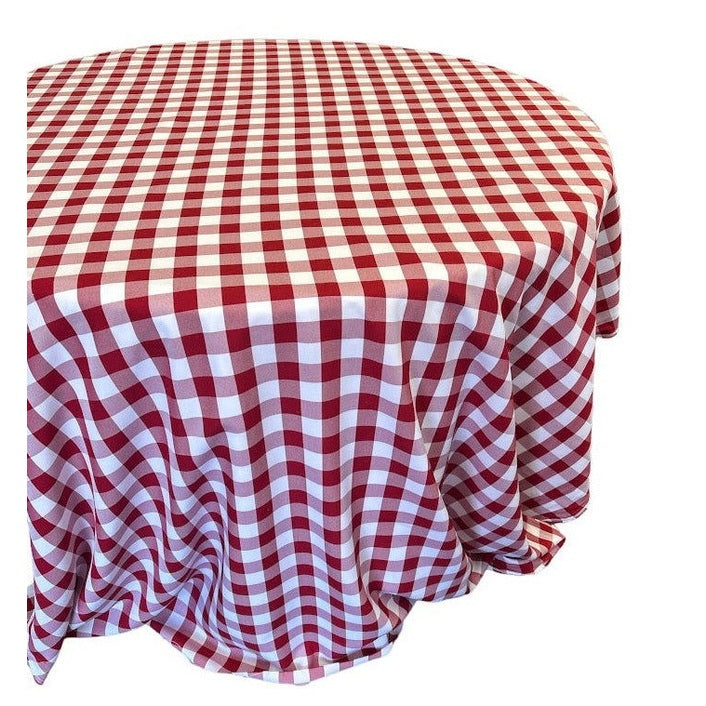 Checkered Plaid Round Tablecloth 90  inches - New Star Fabrics