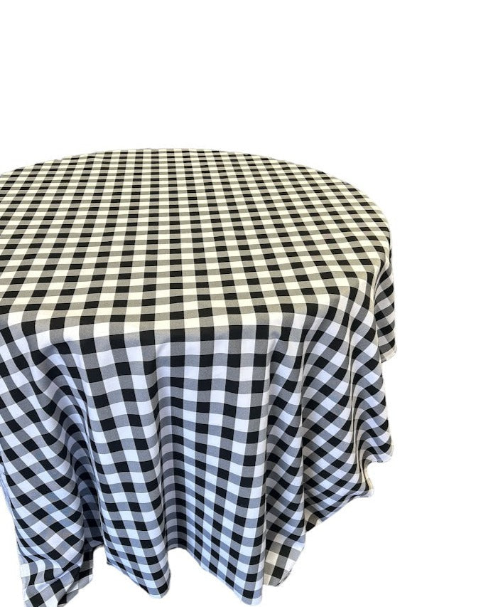 Checkered Plaid Round Tablecloth 90  inches - New Star Fabrics