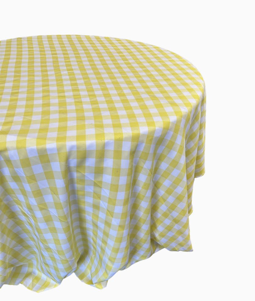 Checkered Plaid Round Tablecloth 90  inches - New Star Fabrics