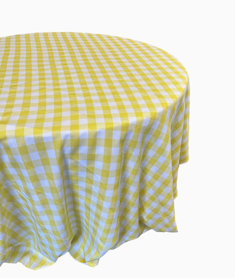 Checkered Plaid Round Tablecloth 90  inches - New Star Fabrics