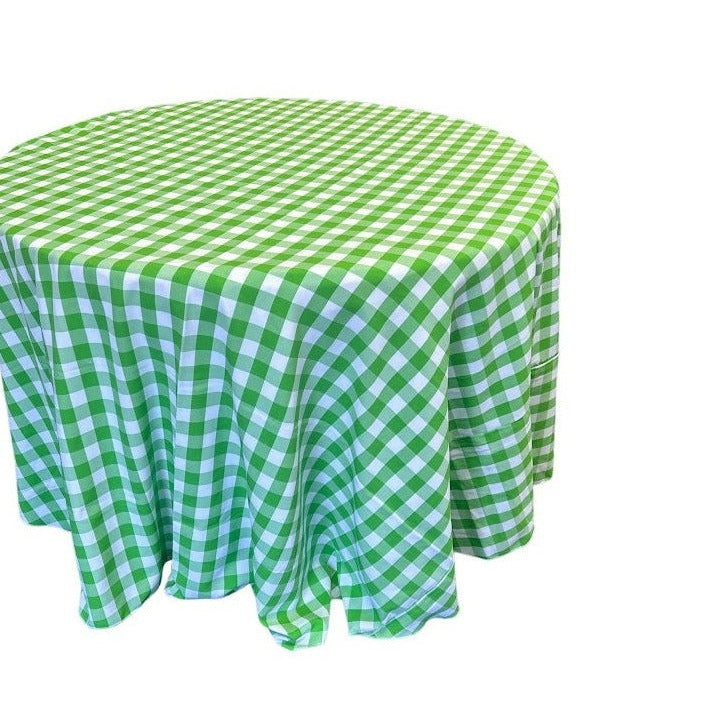 Checkered Plaid Round Tablecloth 90  inches - New Star Fabrics