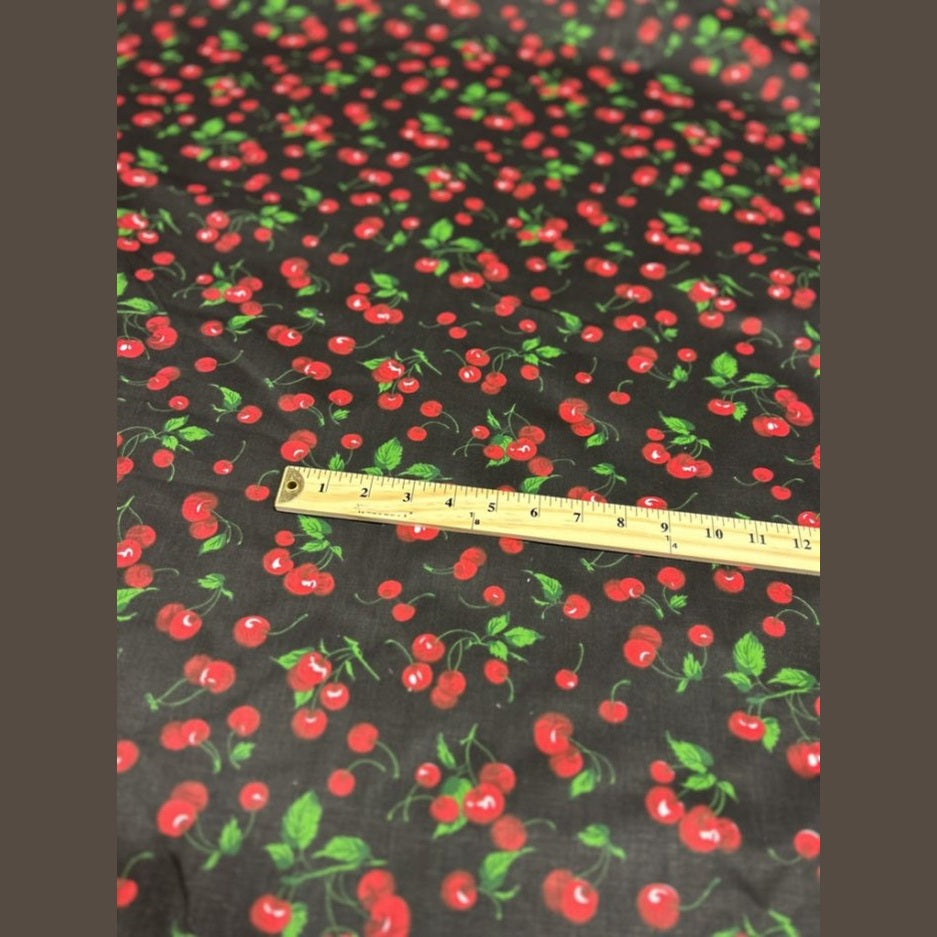 Cherry print Poly Cotton Fabric  by the yard 58 inches - New Star Fabrics