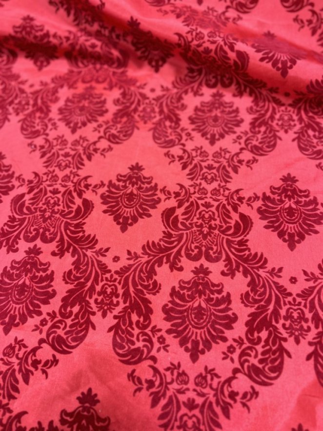 Overlay 60 by 60'' Damask Flocking Taffeta