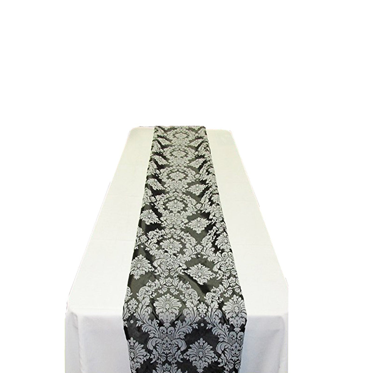 Black and white damask table runner shop