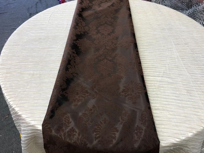 Damask Flocking Taffeta Table Runners - 14" X 108" Inches Tablecloth 4 pieces - New Star Fabrics