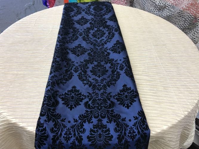 Damask Flocking Taffeta Table Runners - 14" X 108" Inches Tablecloth 4 pieces - New Star Fabrics