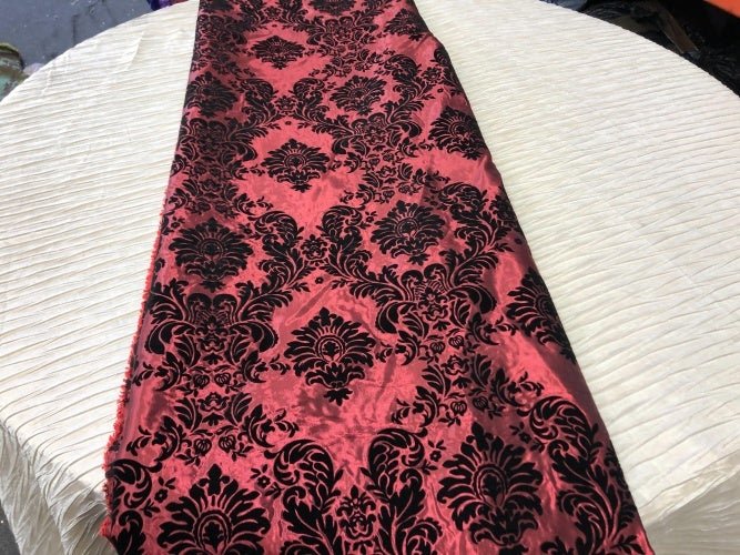 Damask Flocking Taffeta Table Runners - 14" X 108" Inches Tablecloth 4 pieces - New Star Fabrics