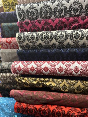 Damask Flocking Taffeta fabric by the yard - New Star Fabrics
