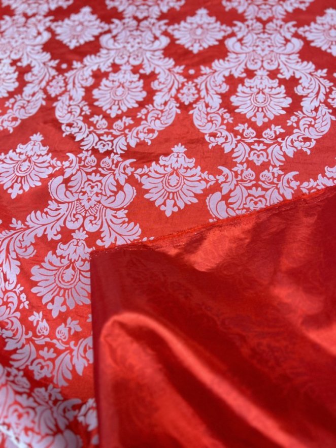 Damask Flocking Taffeta fabric by the yard - New Star Fabrics
