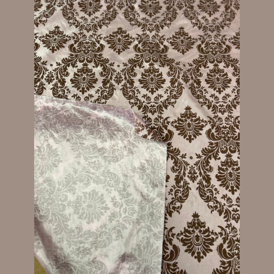 Damask Flocking Taffeta fabric by the yard - New Star Fabrics