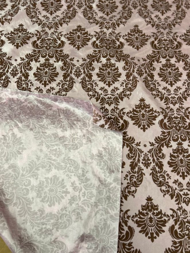 Damask Flocking Taffeta fabric by the yard - New Star Fabrics