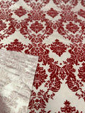 Damask Flocking Taffeta fabric by the yard - New Star Fabrics