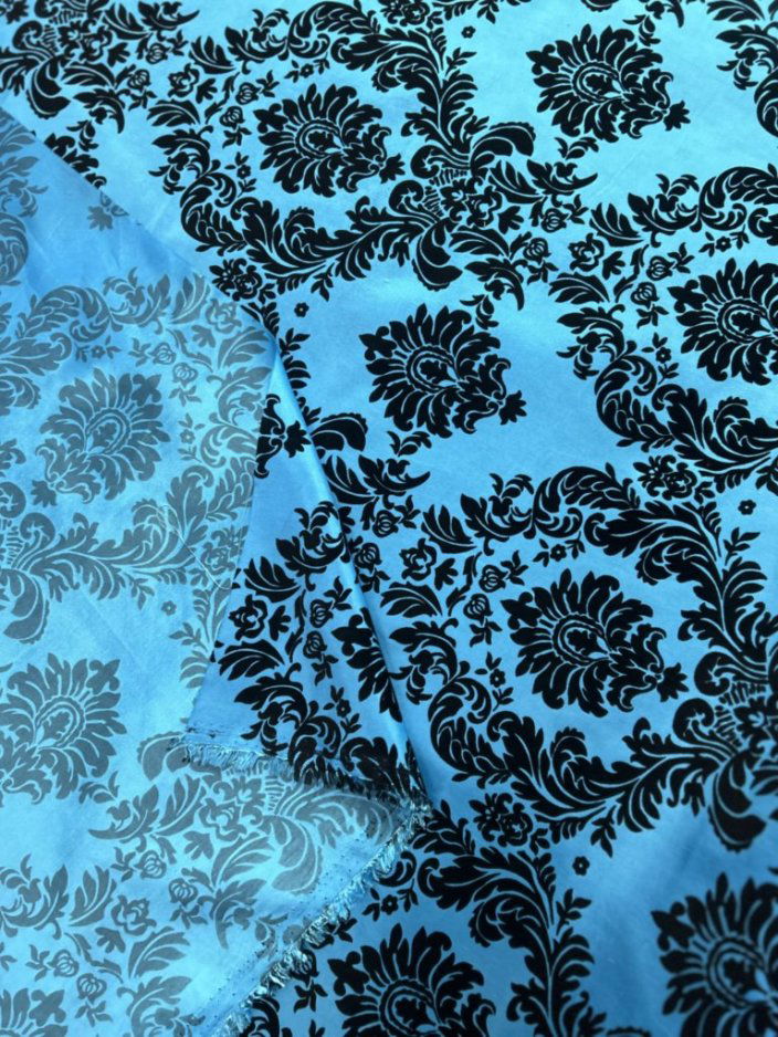 Damask Flocking Taffeta fabric by the yard - New Star Fabrics