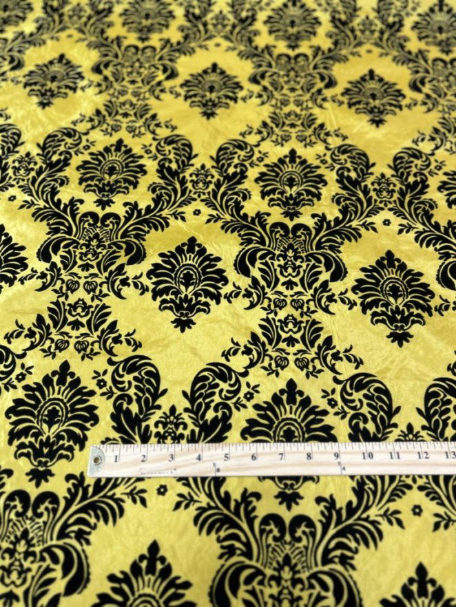 Damask Flocking Taffeta fabric by the yard - New Star Fabrics