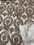 Damask Flocking Taffeta fabric by the yard - New Star Fabrics