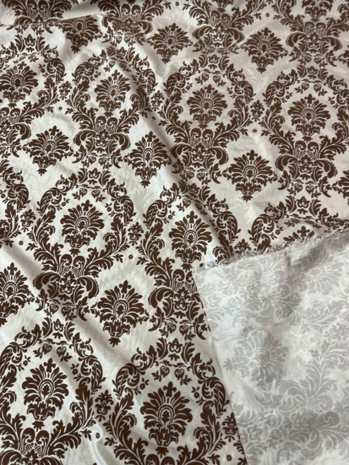 Damask Flocking Taffeta fabric by the yard - New Star Fabrics