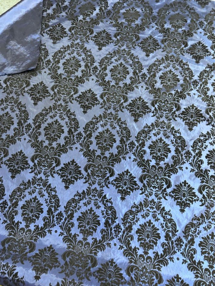 Damask Flocking Taffeta fabric by the yard - New Star Fabrics