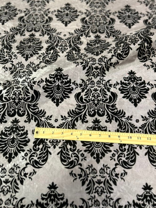 Damask Flocking Taffeta fabric by the yard - New Star Fabrics