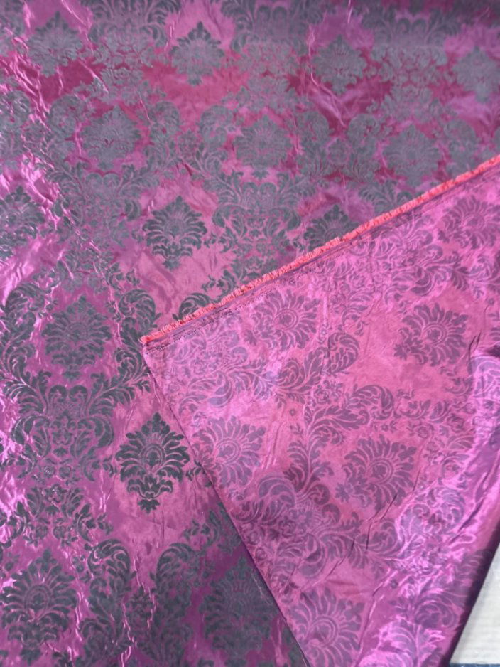 Damask Flocking Taffeta fabric by the yard - New Star Fabrics