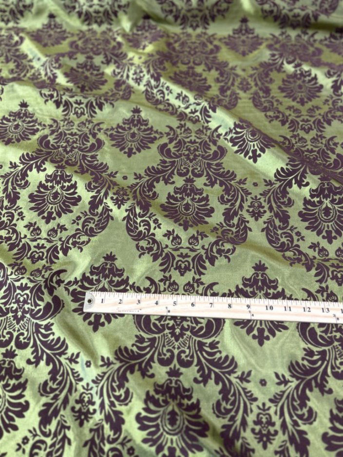 Damask Flocking Taffeta fabric by the yard - New Star Fabrics