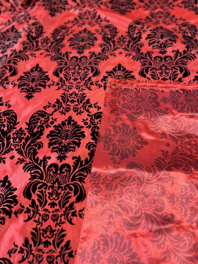 Damask Flocking Taffeta fabric by the yard - New Star Fabrics