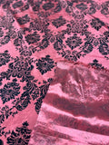 Damask Flocking Taffeta fabric by the yard - New Star Fabrics