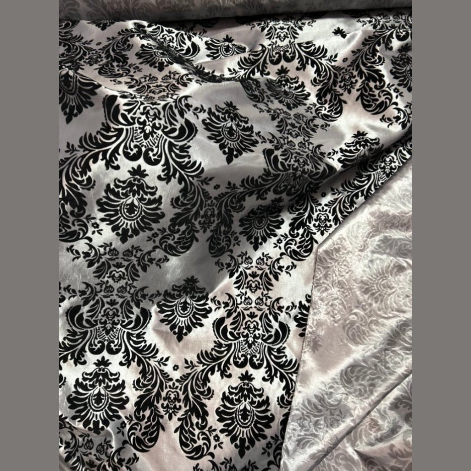 Damask Flocking Taffeta fabric by the yard - New Star Fabrics