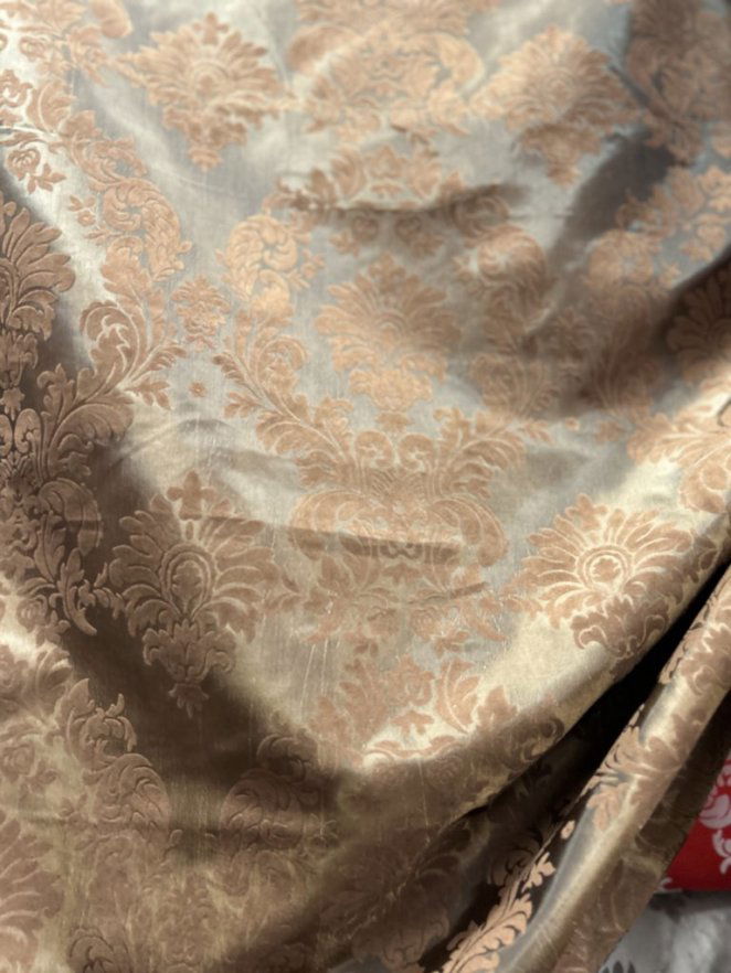 Damask Flocking Taffeta fabric by the yard - New Star Fabrics