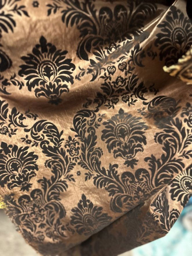 Damask Flocking Taffeta fabric by the yard - New Star Fabrics
