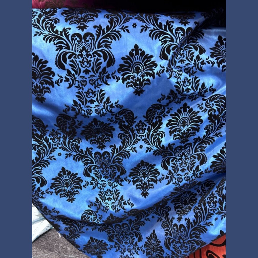 Damask Flocking Taffeta fabric by the yard - New Star Fabrics