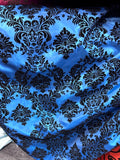 Damask Flocking Taffeta fabric by the yard - New Star Fabrics