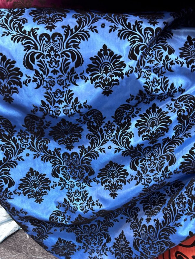 Damask Flocking Taffeta fabric by the yard - New Star Fabrics