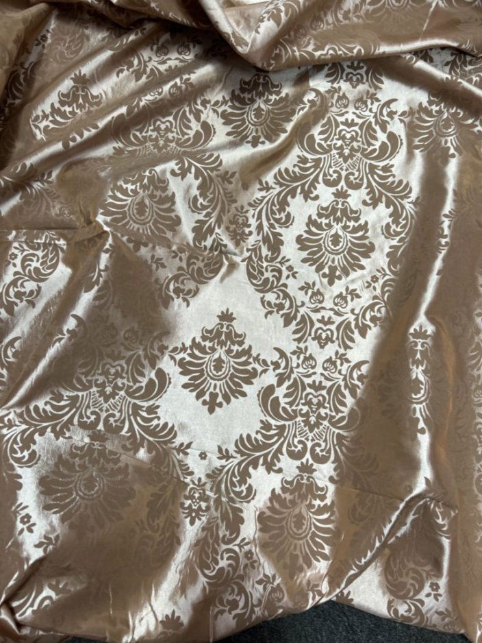 Damask Flocking Taffeta fabric by the yard - New Star Fabrics