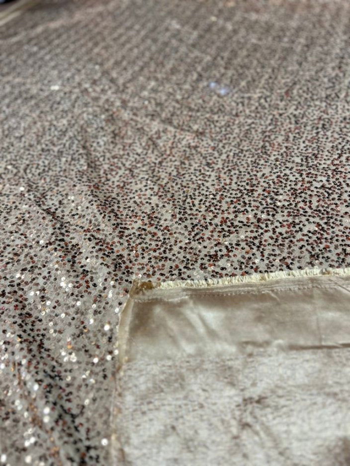 Disc Sequin Micro Dot Dangle Taffeta Fabric  by the yard - New Star Fabrics