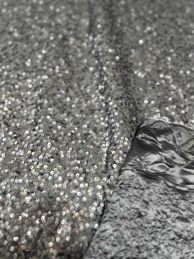 Disc Sequin Micro Dot Dangle Taffeta Fabric  by the yard - New Star Fabrics
