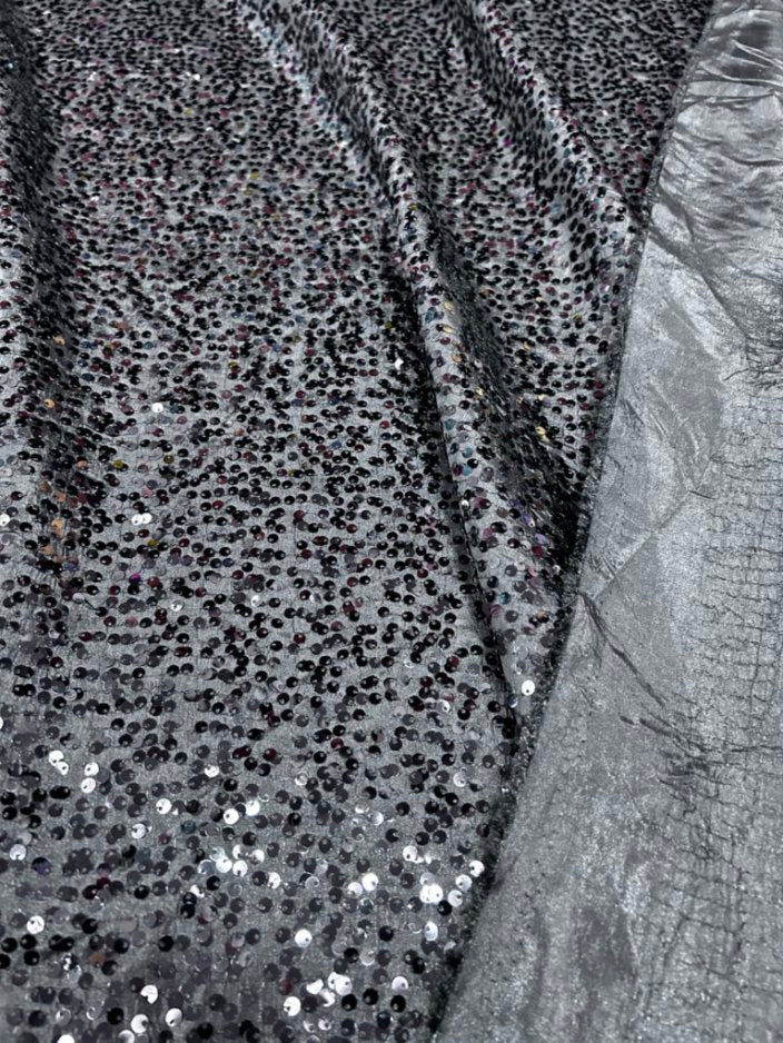 Disc Sequin Micro Dot Dangle Taffeta Fabric  by the yard - New Star Fabrics