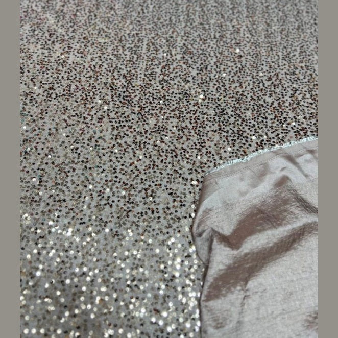 Disc Sequin Micro Dot Dangle Taffeta Fabric  by the yard - New Star Fabrics