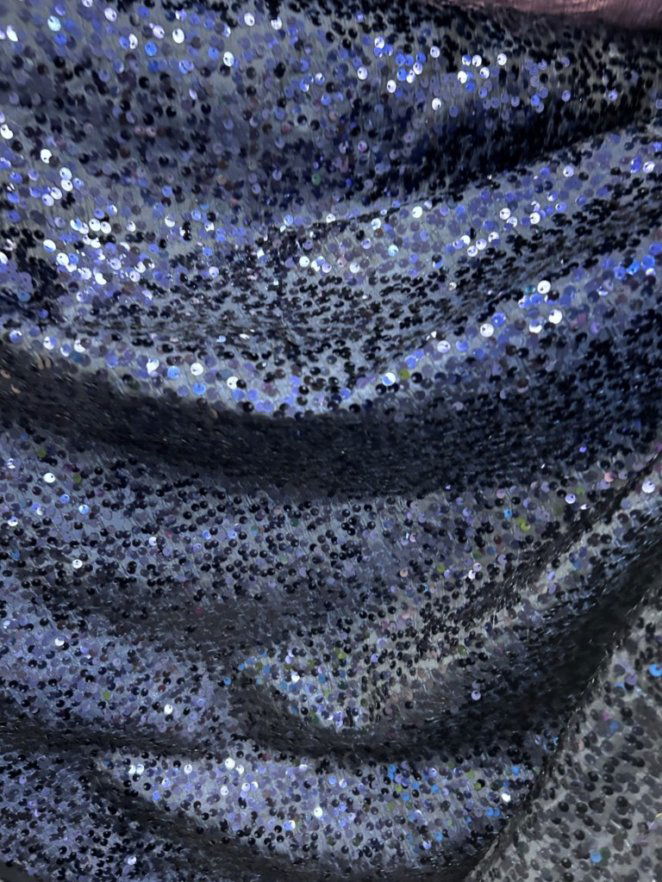 Disc Sequin Micro Dot Dangle Taffeta Fabric  by the yard - New Star Fabrics