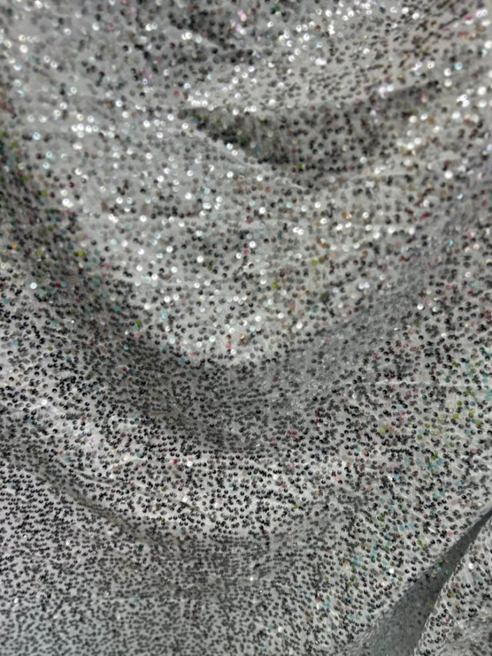 Disc Sequin Micro Dot Dangle Taffeta Fabric  by the yard - New Star Fabrics